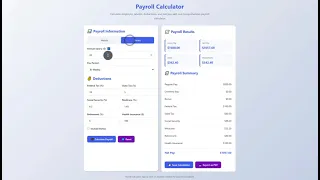 Payroll Calculator App Using HTML CSS and JavaScript with Source Code