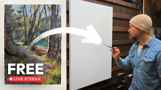 Going Full-Sized from a Study - Tree Painting Techniques LIVE!
