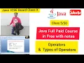Types of Operators Literals in Java ICSE class 9 10