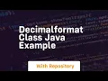 decimalformat class java example