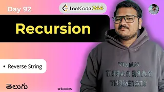 Reverse a String Using Recursion Leetcode 344 Python Telugu srkcodes