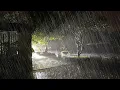Download Lagu Heavy Rainstorm in Garden House with Lightning Flashed \u0026 Thunder Rumbled, Rain Sounds for Sleeping