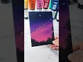 Easy way to paint a pink sky acrylic painting ideas for beginners