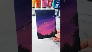 Easy way to paint a pink sky acrylic painting ideas for beginners