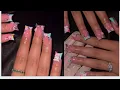 HOW TO DO DUCK NAILS SPRING FREESTYLE NAILS ACRYLIC NAILS TUTORIAL