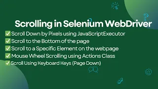 How to Scroll in Selenium WebDriver Java JavaScriptExecutor Actions and Keys