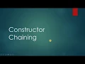 Java Constructor Chaining Use of this keyword
