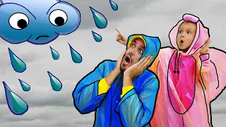 "Rain, Rain, Go Away" song for children, learn colors with baby and daddy, children's songs