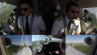 Nice Teamwork! Captain Antoine and F/O Jordan bringing Nolinor's FANCY Learjet into YHU! [AirClips]