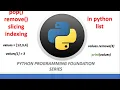 POP AND REMOVE METHODS IN PYTHON LIST