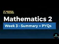 WEEK - 3 SUMMARY PYQs IITM BS Degree Mathematics 2 Datapocalypse