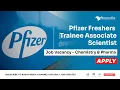 Pfizer Hiring Freshers - Chemistry Pharma