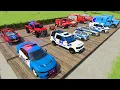 Lagu TRANSPORTING CARS, AMBULANCE, FIRE TRUCK, POLICE CARS OF COLORS! WITHTRUCKS! - FARMING SIMULATOR 22
