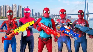 5 RED SPIDER-MAN Bros || Team Red Spider-man vs Venom monster !!? ( Action, Funny Movie )