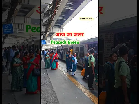 peacock green colour at railway station | people in peacock green colour #train #vandebharat #fypシ