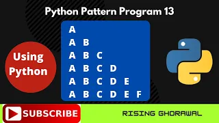 Python program to print alphabetical pattern in hindi Python program to print string pattern 13