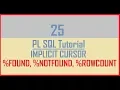 Tutorial 25 IMPLICIT CURSOR IN PL SQL ROWCOUNT FOUND NOTFOUND