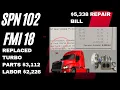 SPN 102 FMI 18 TURBO needed to be replaced Truck was losing power