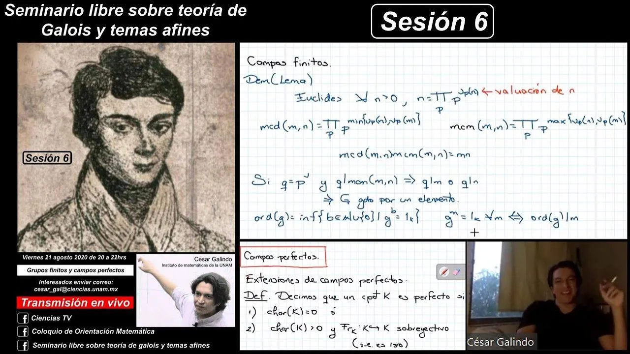 Grupos finitos y campos perfectos, sesión 6 (Julio César Galindo López)