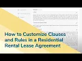 How to Customize Clauses and Rules in a Residential Rental Lease Agreement Avail Landlord Software