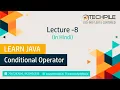 Conditional Operator in Java in Hindi Conditional operator in java programming in Hindi Techpile