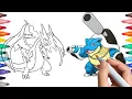 MEGA POKEMON COLORING - Mega Charizard Y and Mega Blastoise
