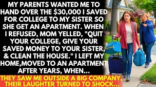 Mom ordered me to give my $30K college fund to my sister. I refused, Mom yelled, "Quit college Now!"