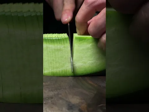Rui “Golden Stream” SG2 Western Gyuto cutting green daikon  #fyp #satisfying #kitchenknife