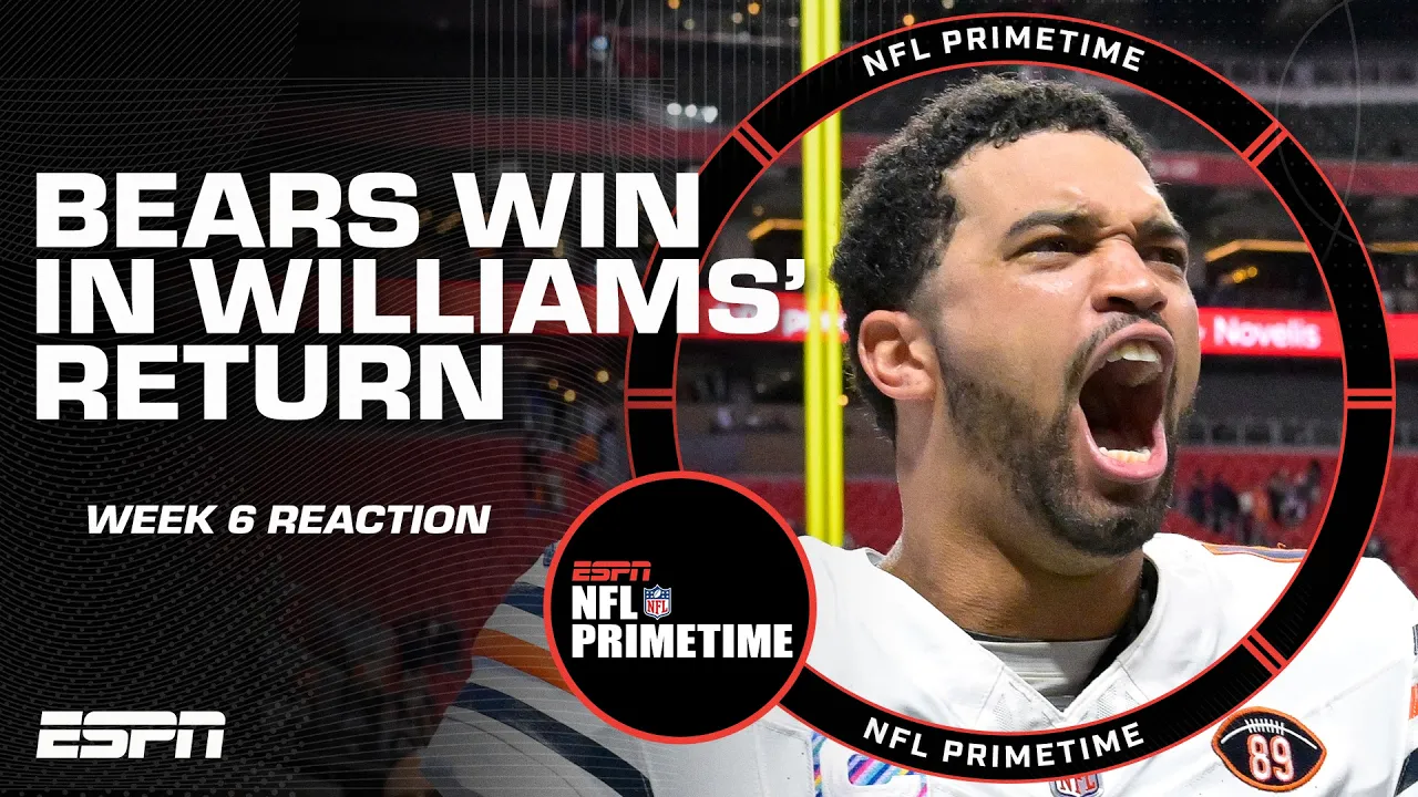 NFL Week 6 Reaction 🏈 Caleb Williams returns to Bears, Steelers win in OT | NFL Primetime