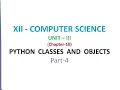 12th Computer Science Unit 3 Python Classes and Object Part 4