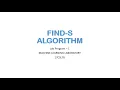 MLLAB 1 - FIND-S ALGORIGTHM VII CS Machine Learning Lab 17CSL76