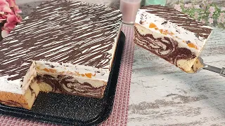 Быстрый Вкуснейший Торт НОЯБРЬ Stracciatella абрикос Легкий тает во рту Без желатина 