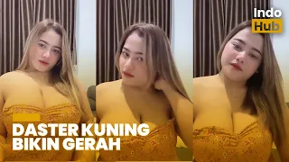bebby moy kepanasan aktivitas santai dengan daster kuning