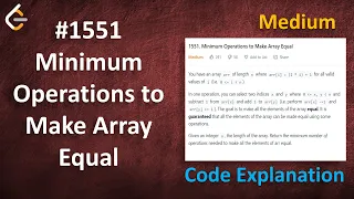 Minimum Operations to Make Array Equal Leetcode - 1551