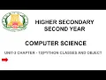 Chapter 10 Part 1 Python Classes and Objects Tamilnadu board 12th computer science