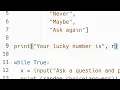 Make a magic 8 ball game in python