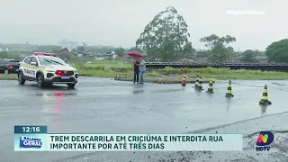 Trem descarrila em criciúma e causa interdição de acesso urbano