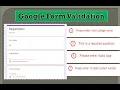 Google Form Validation mobile number email validation regular expression validate google form
