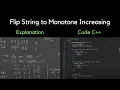 926 Flip String to Monotone Increasing LeetCode C