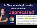 How to Add Plugin in Automated Browser Thru Selenium Load Extension Deprecated Chrome 137