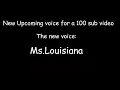 IMPORTANT MESSAGE New EAS voice for a 100 sub special