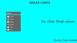 How to make a onclick Drop-down menu using HTML CSS JavaScript with source code