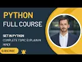 Set In Python Full Topic Explained With Detailed in Hindi Python full Tutorial Data Science