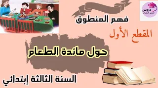 لغة عربية فهم المنطوق حول مائدة الطعام للسنة الثالثة إبتدائي 