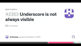 How to fix UNDERSCORE NOT VISIBLE in GEANY WORKED