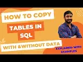 How to copy a Table in SQL with without data SQL Tutorial for Beginners in Hindi
