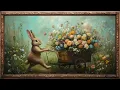Framed TV Art Easter Bunny Vintage Art Easter Framed Easter Art Screensaver Spring Ambience