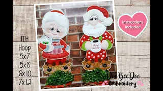 How to make an ITH Santa and Mrs Claus Having a Coffee Totaly in the Embroidery Machine