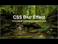 How to Blur Background Image in HTML CSS Blur Background