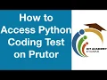 How to Access Python Coding Test on Prutor